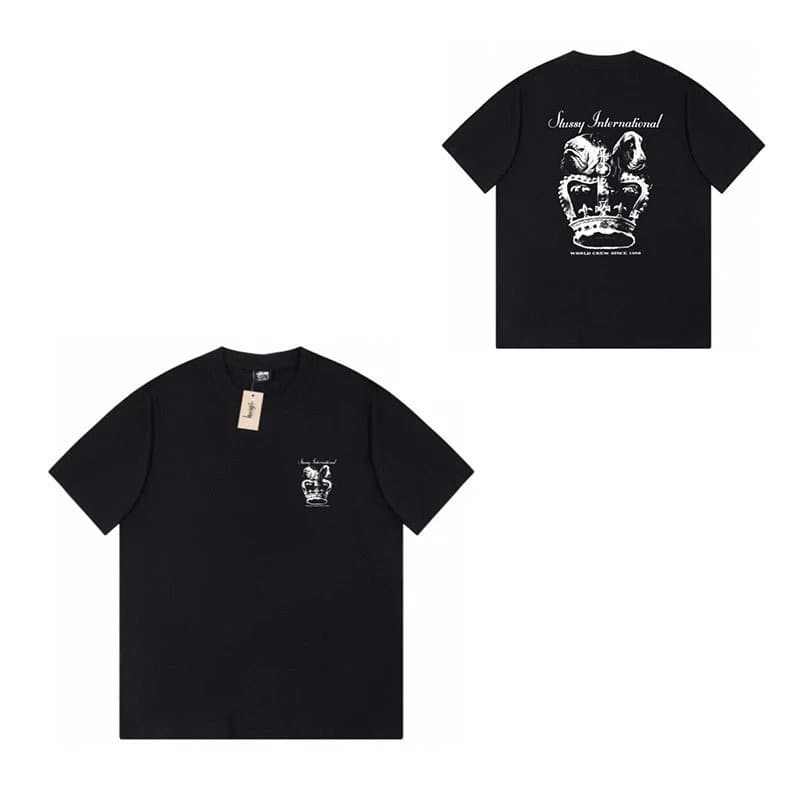 Stüssy Logo Tee Heather Grey — 316黑色