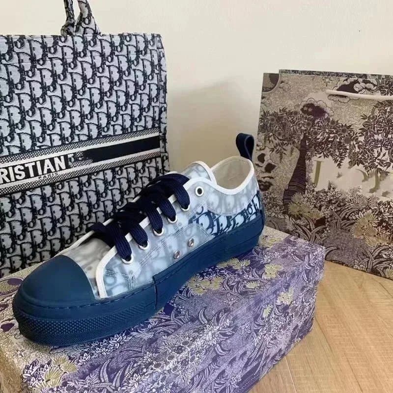 Dior B22 High Monogram Print — 深蓝低帮