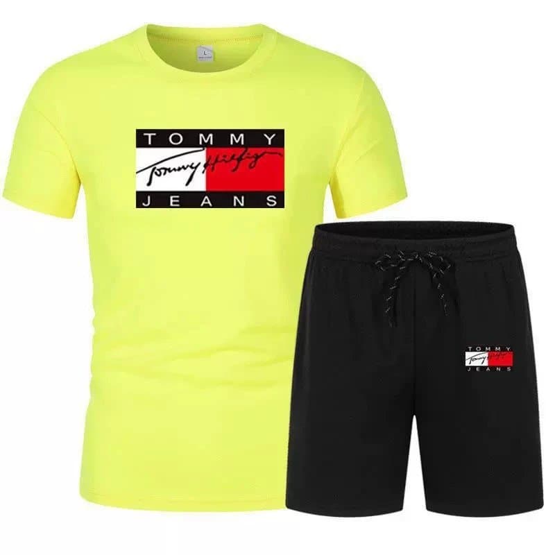 Tommy Hilfiger Logo Tee & Shorts Set Signature Flag Logo