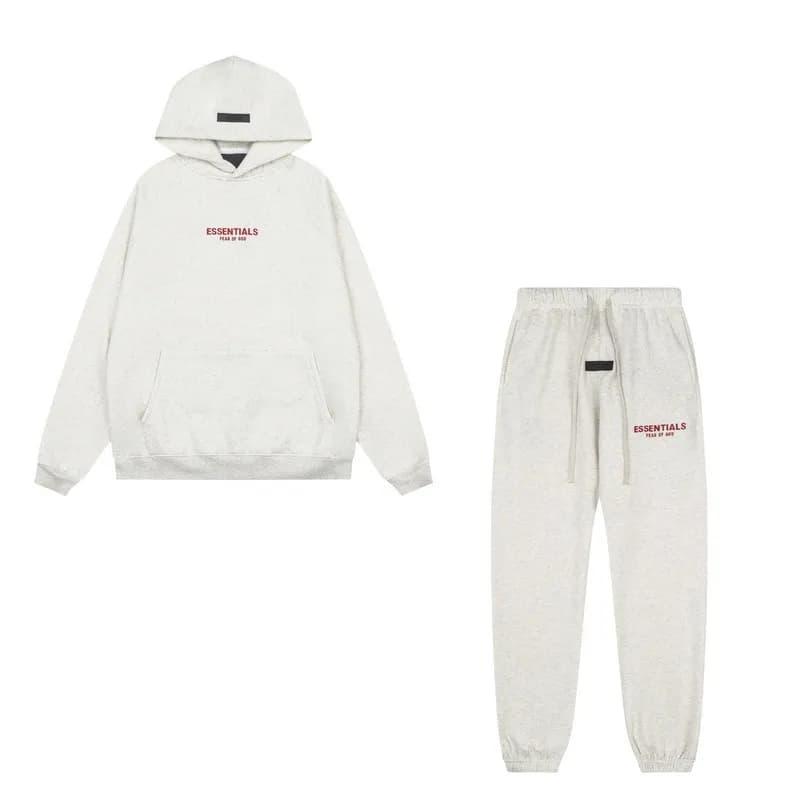 Fear of God Essentials Essentials Hoodie and Joggers Set Heather Beige