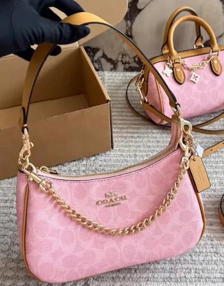 Coach Shoulder Bag Signature Canvas