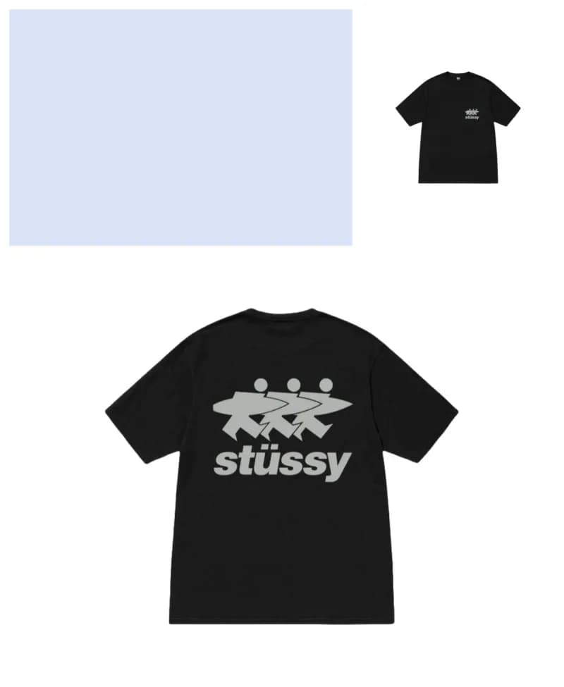Stüssy Graphic T-Shirt Three Surfers Logo
