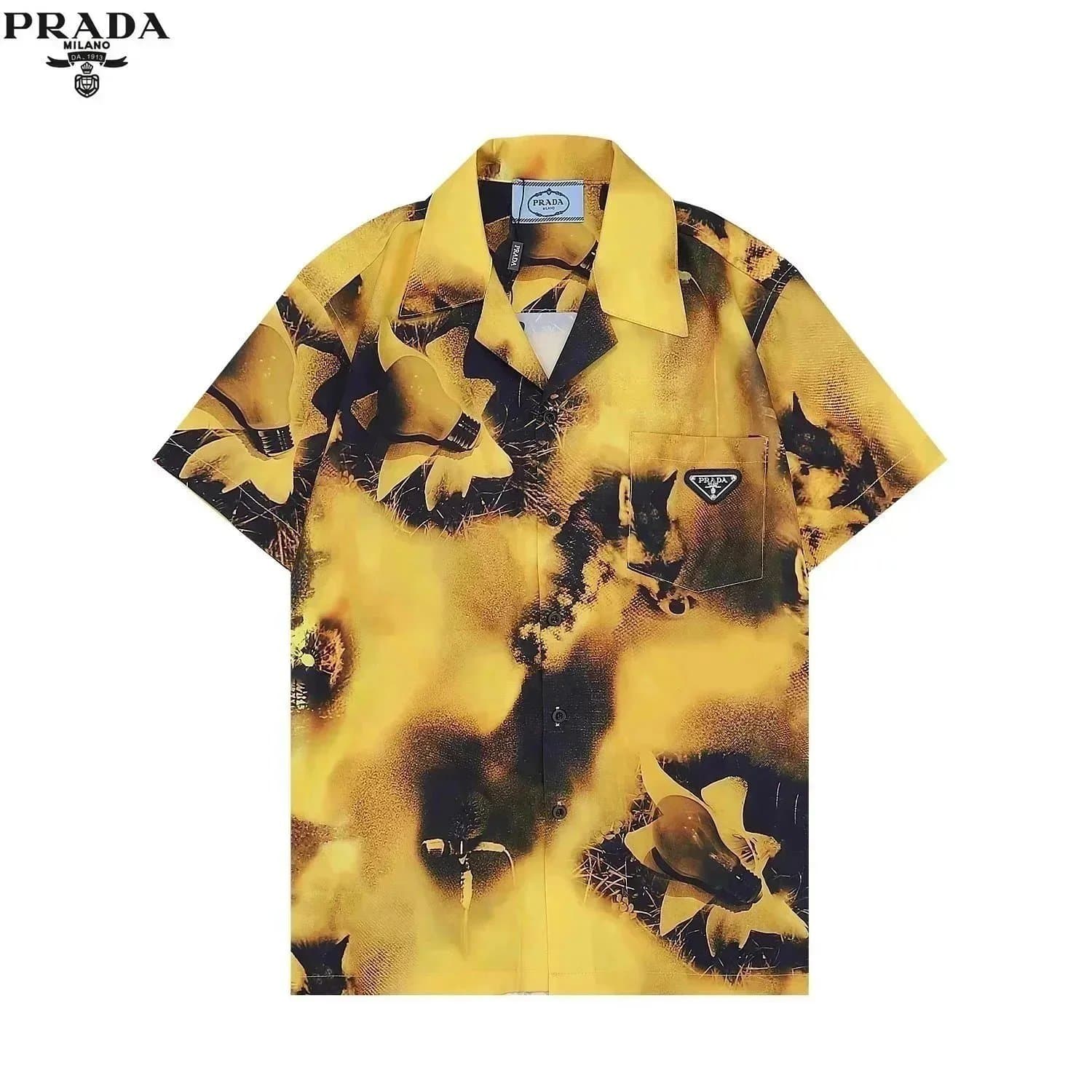 Prada Polo Shirt Triangle Logo — 27黄黑衬衫002