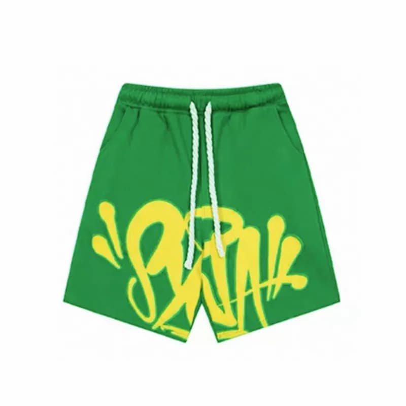 Corteiz Graphic Tee & Shorts Set CRTZ Outline Logo — 绿色短裤