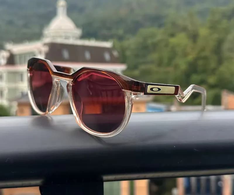 Ray-Ban Clubmaster Mirrored Green-Blue Lens — 透茶框渐红片