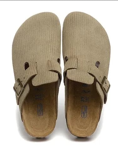 Birkenstock Arizona Mule Suede — 包头条纹绒面