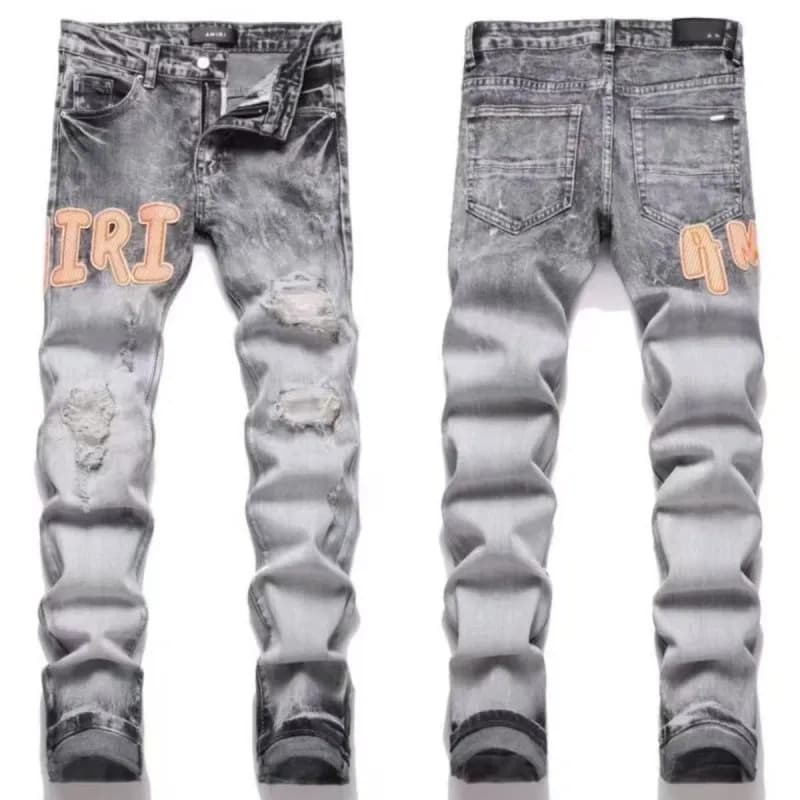 Amiri Distressed Jeans Logo Patch