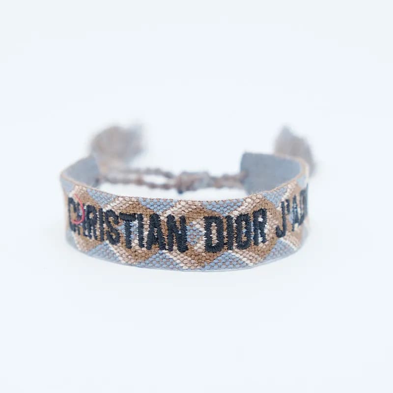 Dior J'Adior Woven Bracelet Pink with Black Logo — 118#