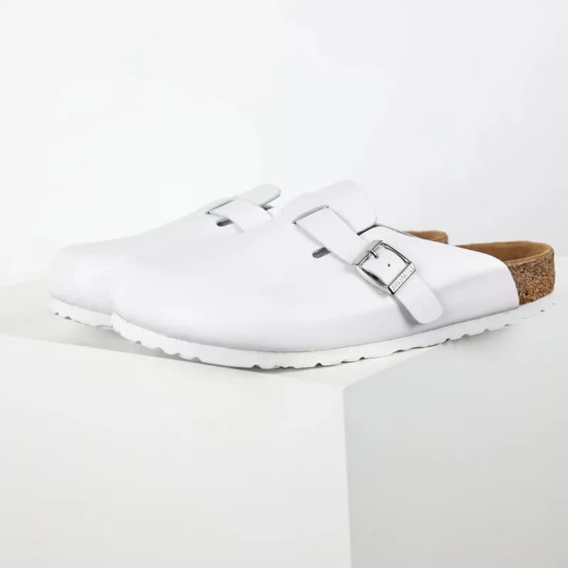 Birkenstock Boston Clog White Leather