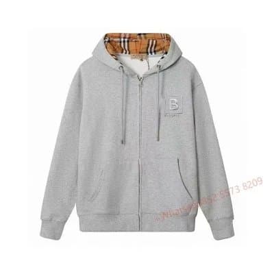 Burberry Zip-Up Hoodie Check Lining