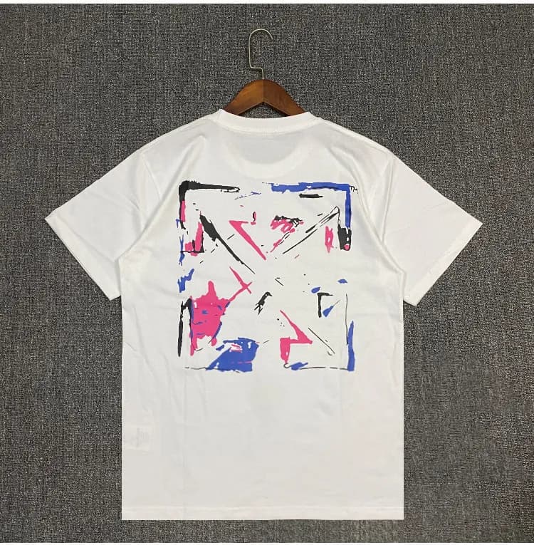 Off-White Graphic Tee KAWS Collaboration — 白色（粉蓝箭头）