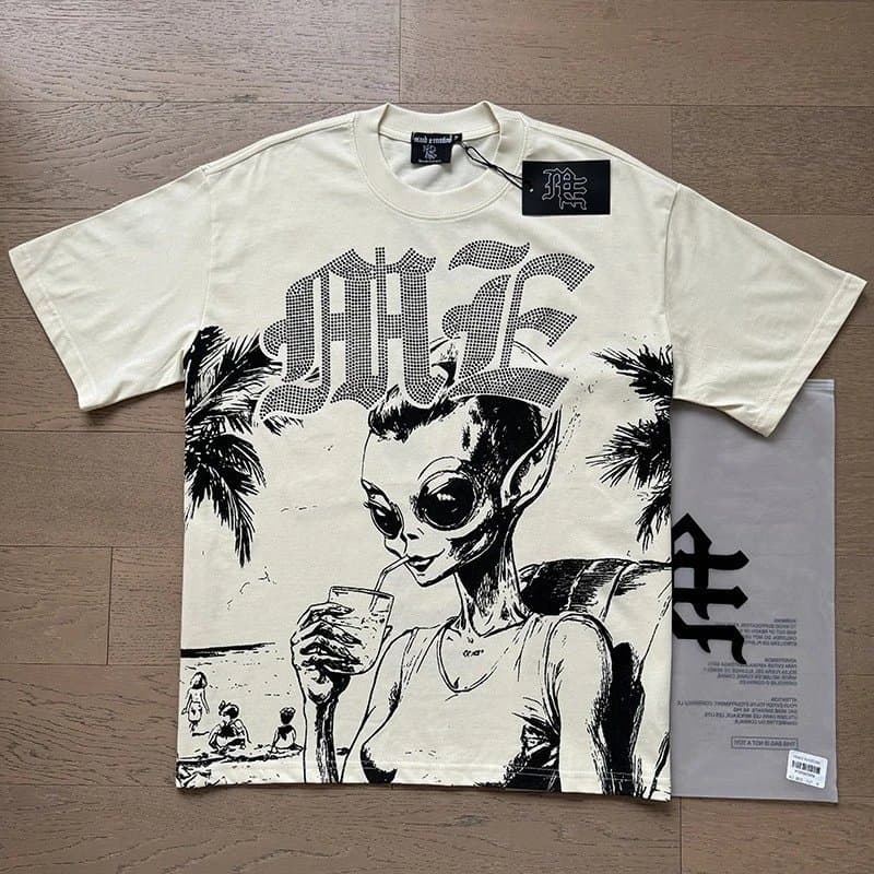 Corteiz Graphic Tee Made By Scars Print — 0010杏色