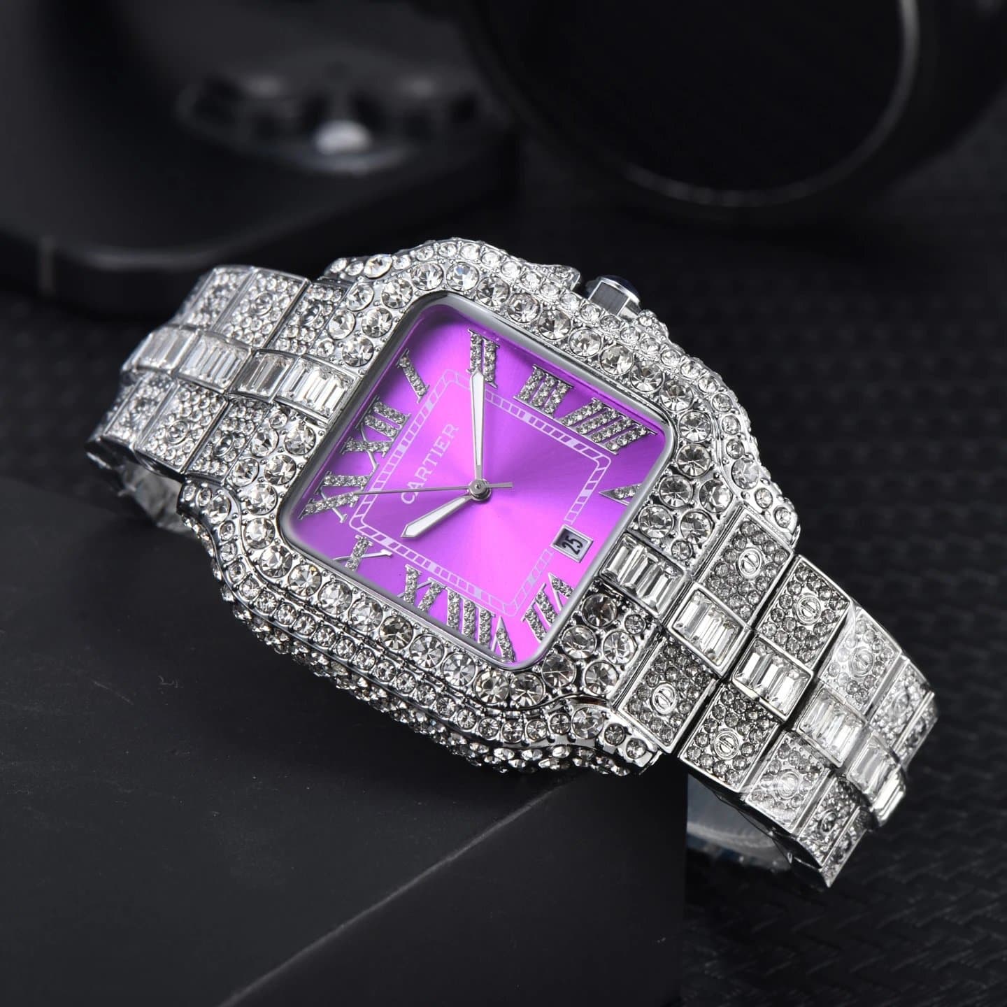 Cartier Santos Paved with Crystals