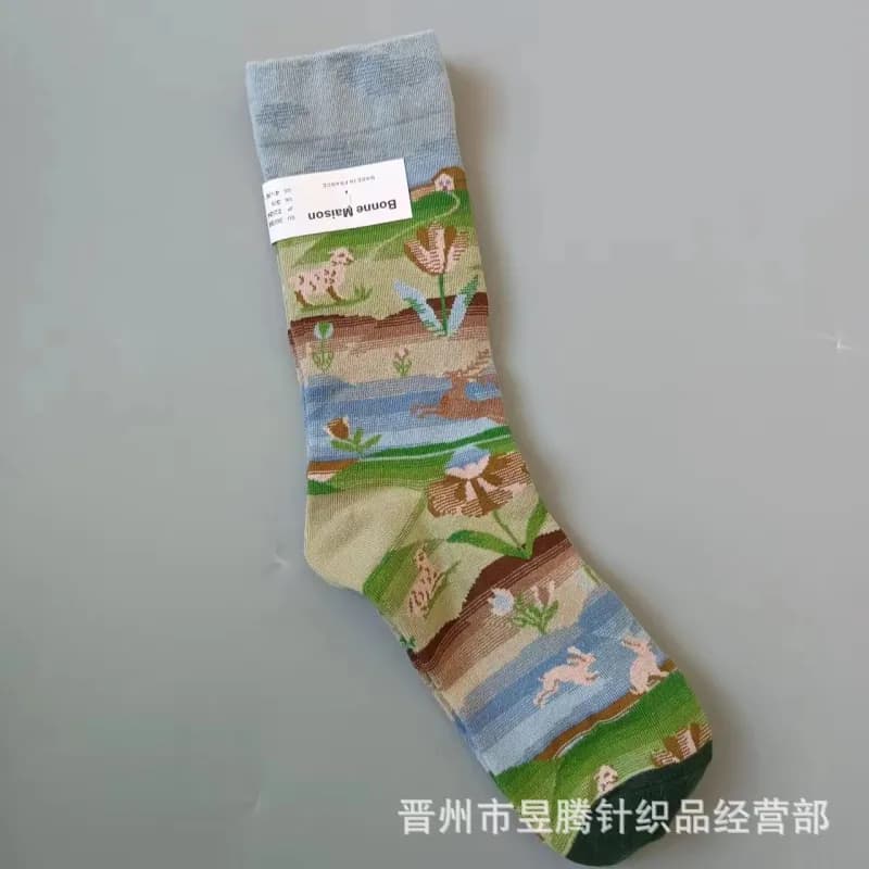 Balenciaga Illustrated Sock Pastoral Scene