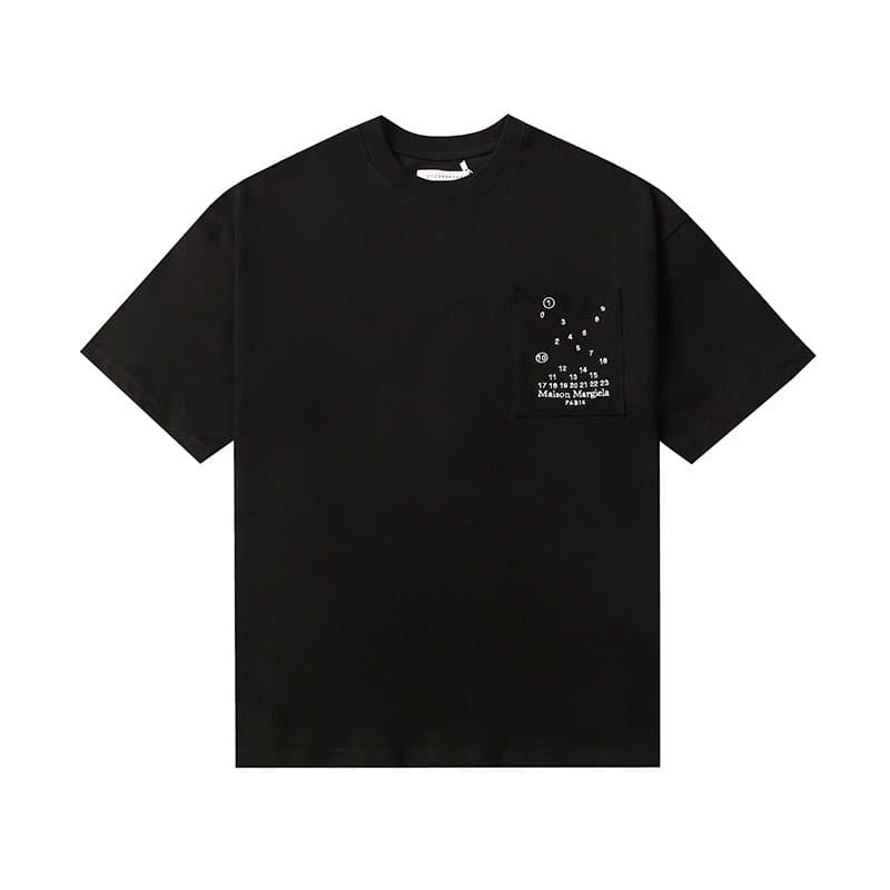 Maison Margiela Numbered Neck Tee White Numerals — D806黑色