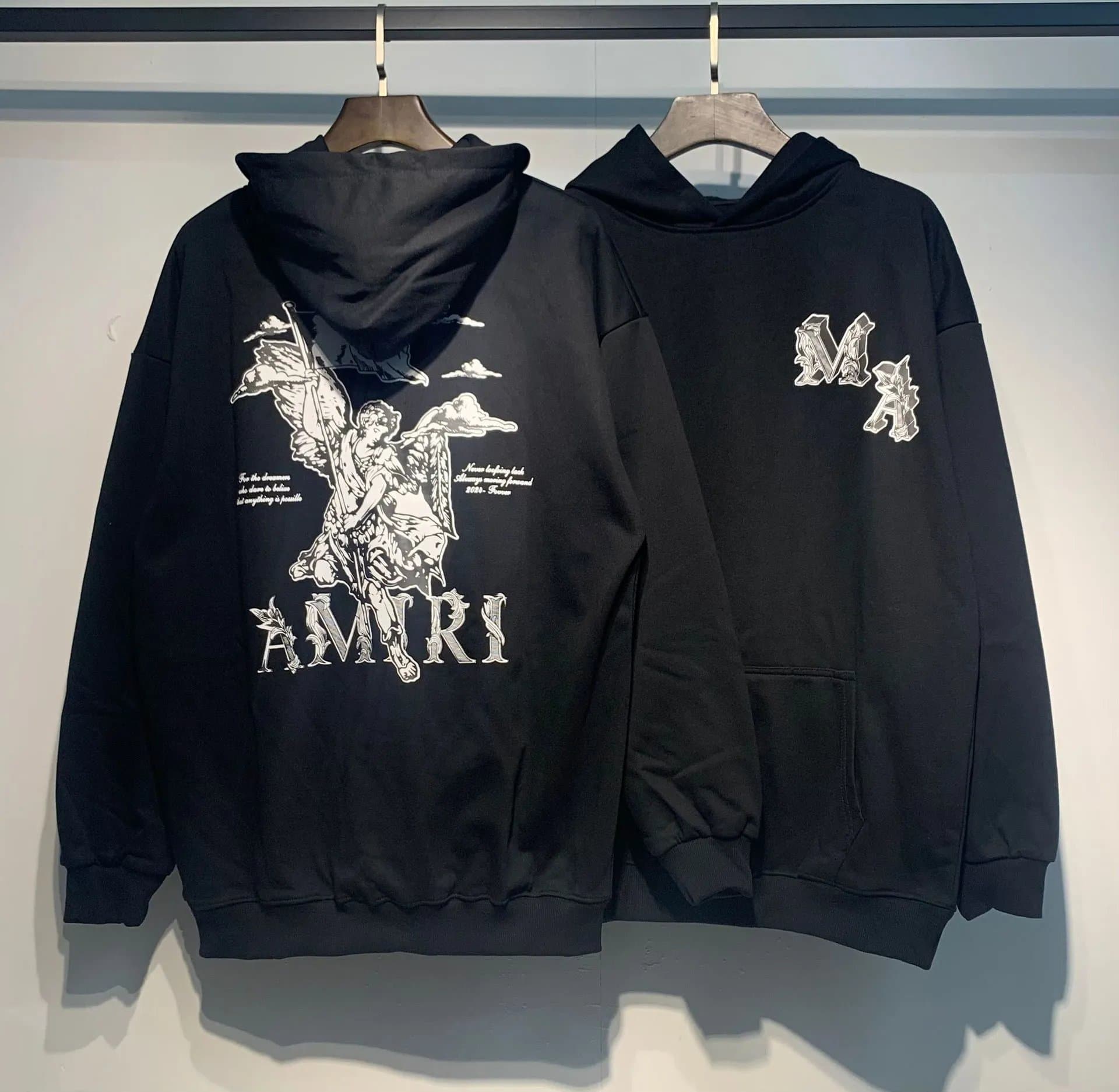 Amiri Hooded Sweatshirt Angel Graphic