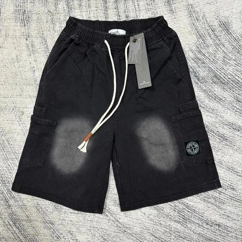 Stone Island Cargo Shorts Washed Black