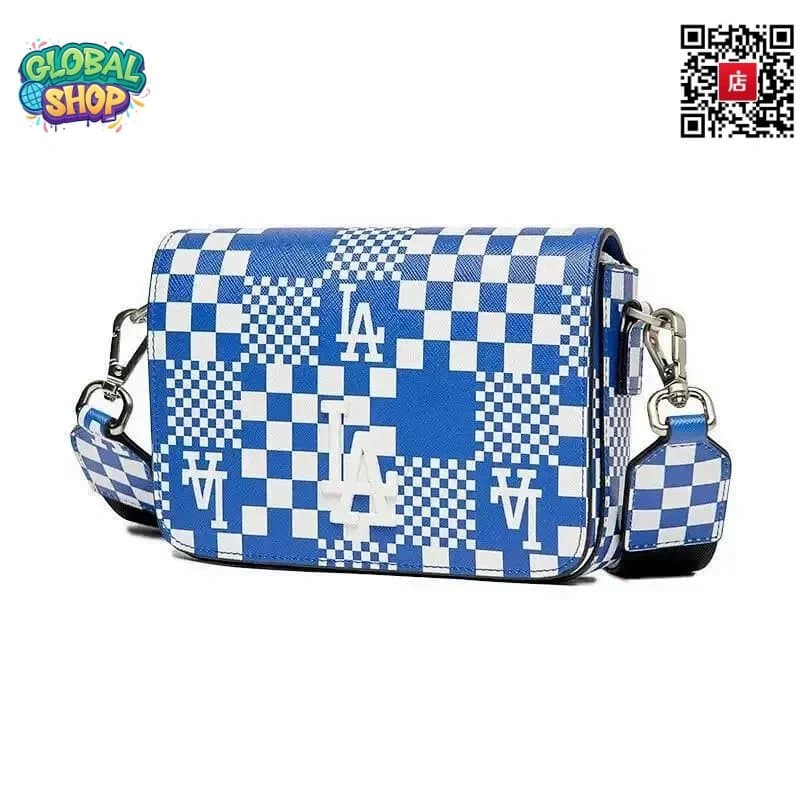 MLB Crossbody Bag Checkerboard LA Logo