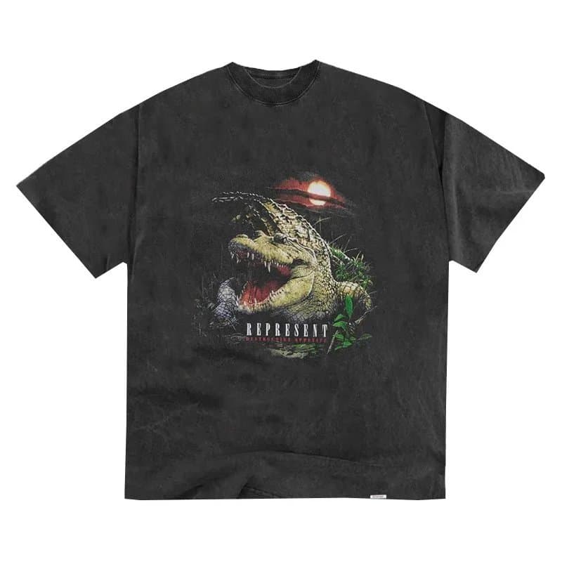 Represent Graphic Tee Crocodile Print