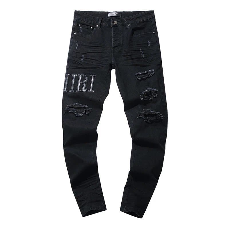 Amiri Distressed Jeans Logo Patch — AM301