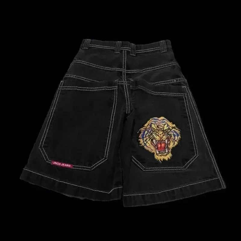 BAPE Denim Shorts Dragon 8 Ball Patch — 34