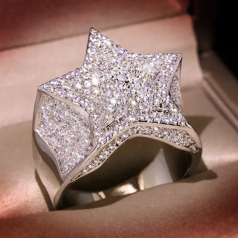 Chrome Hearts Star Ring Pave Crystal