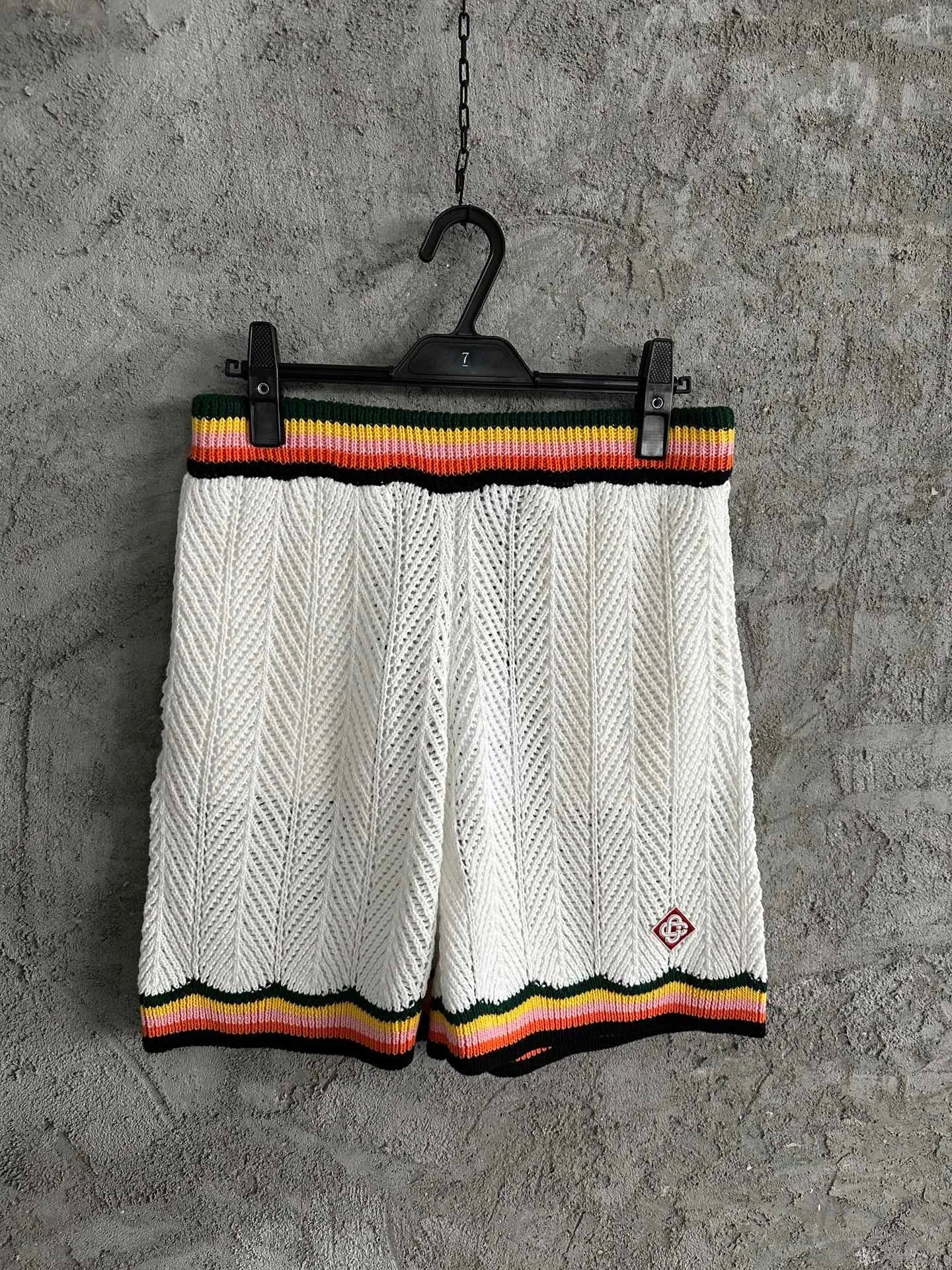Chrome Hearts Knit Shorts Rainbow Trim