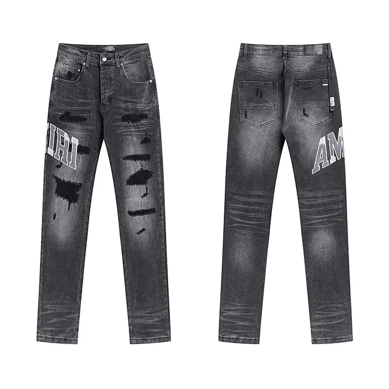 Denim Tears Distressed Straight Jeans Purple Tag — AM5014