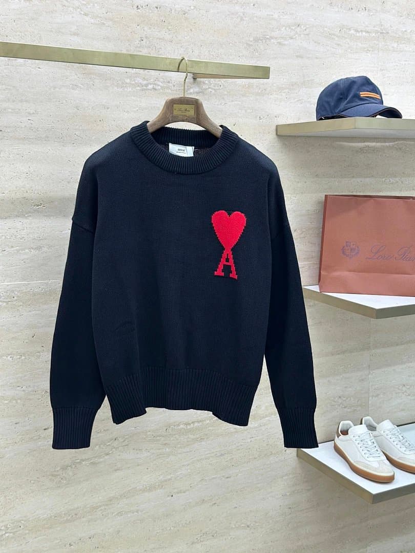 AMI Paris Knit Sweater Heart Logo