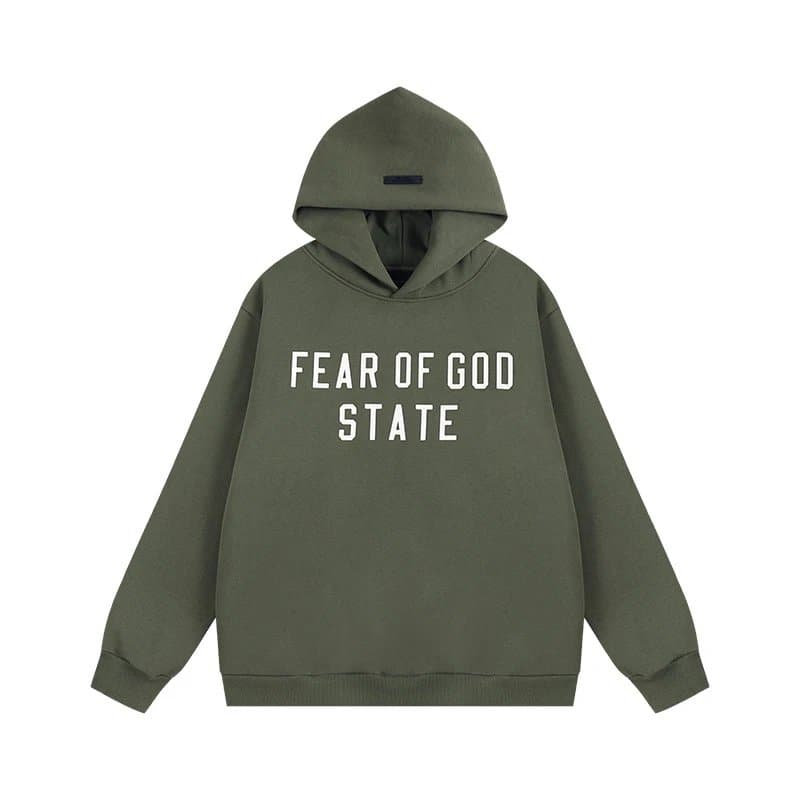 Fear of God Essentials Essentials Hoodie Box Logo — 绿色/衣服-2