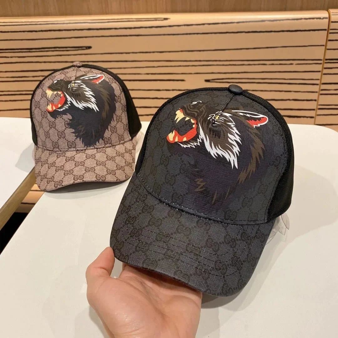 Gucci Tiger Print Cap GG Monogram with Tiger Motif