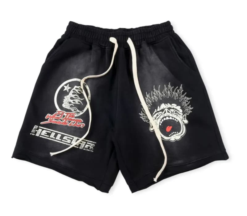 Hellstar Hoodie Flame Logo — 27 Terry shorts