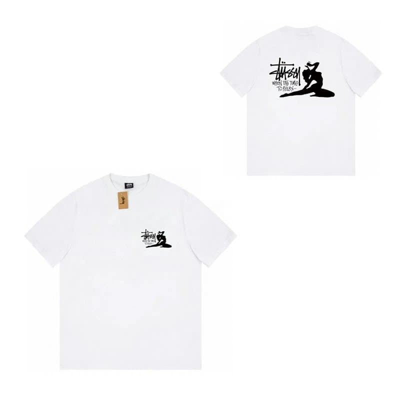 Stüssy Logo Tee Heather Grey — 309白色