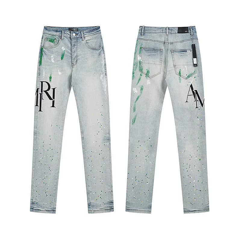 Denim Tears Distressed Straight Jeans Purple Tag — AM8006