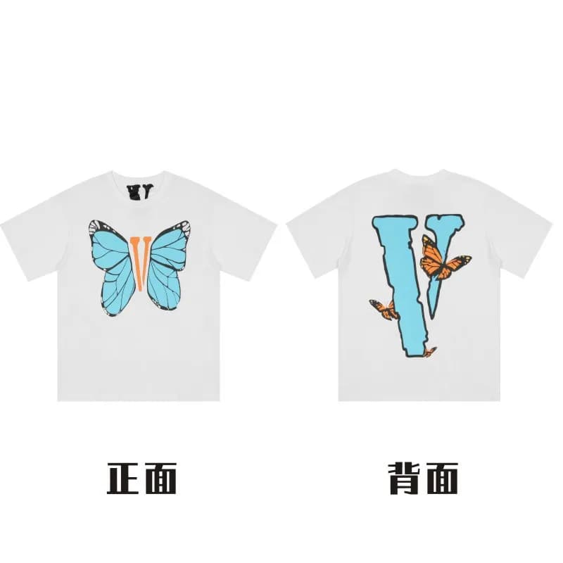 Off-White Butterfly T-Shirt Blue Butterfly Print
