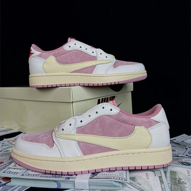 Travis Scott Air Jordan 1 Low Cactus Jack — 粉白