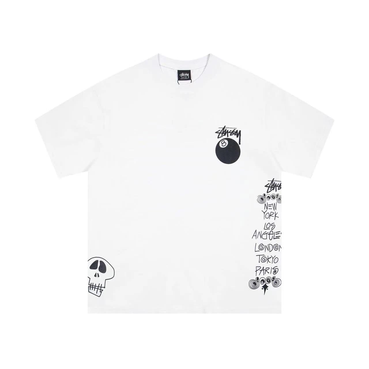Stüssy Graphic Tee 100% Cotton Print — 6957#白色