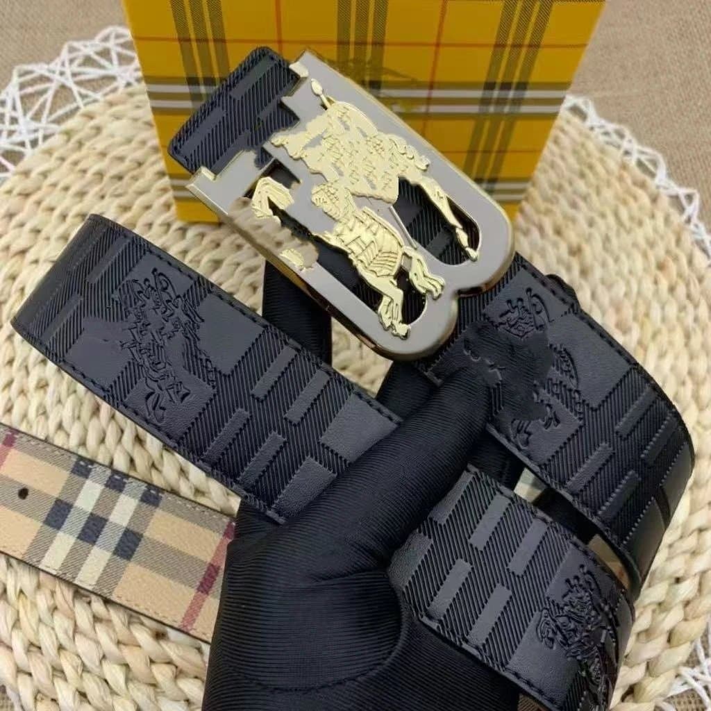 Burberry TB Logo Belt Monogram Embossed — TB-金扣