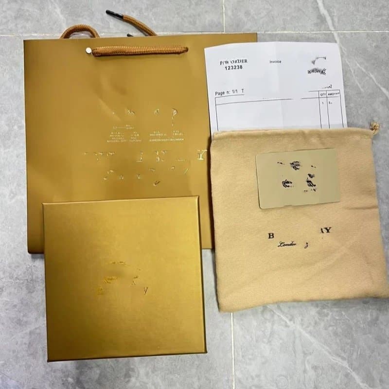 Burberry Dust Bag & Packaging Gold Foil Logo