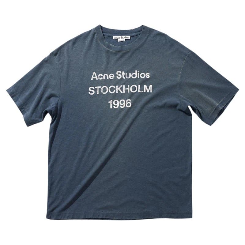 Acne Studios Stockholm 1996 Tee Pink Logo Print — 深蓝色(AC908026)