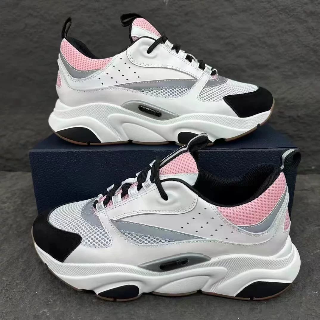 Chunky Sneaker Mesh and Suede — B22灰粉黑