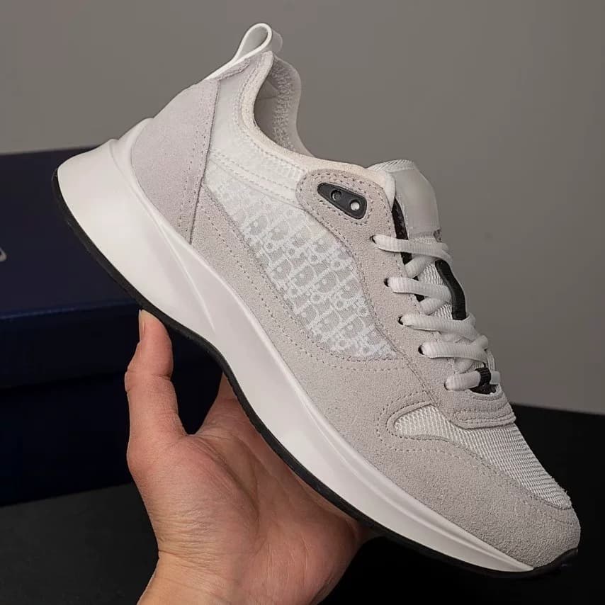Chunky Sneaker Mesh and Suede — B25浅灰白