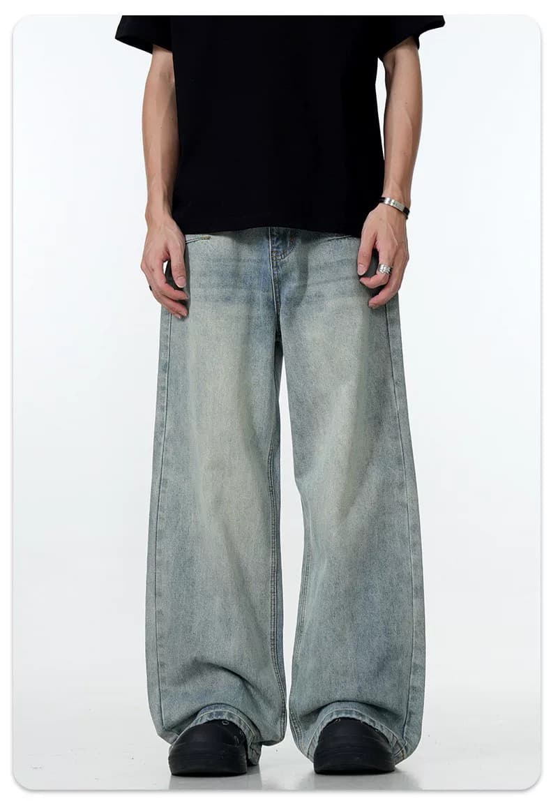 Levi's Wide-Leg Jeans Acid Wash Gradient — Halo dye blue