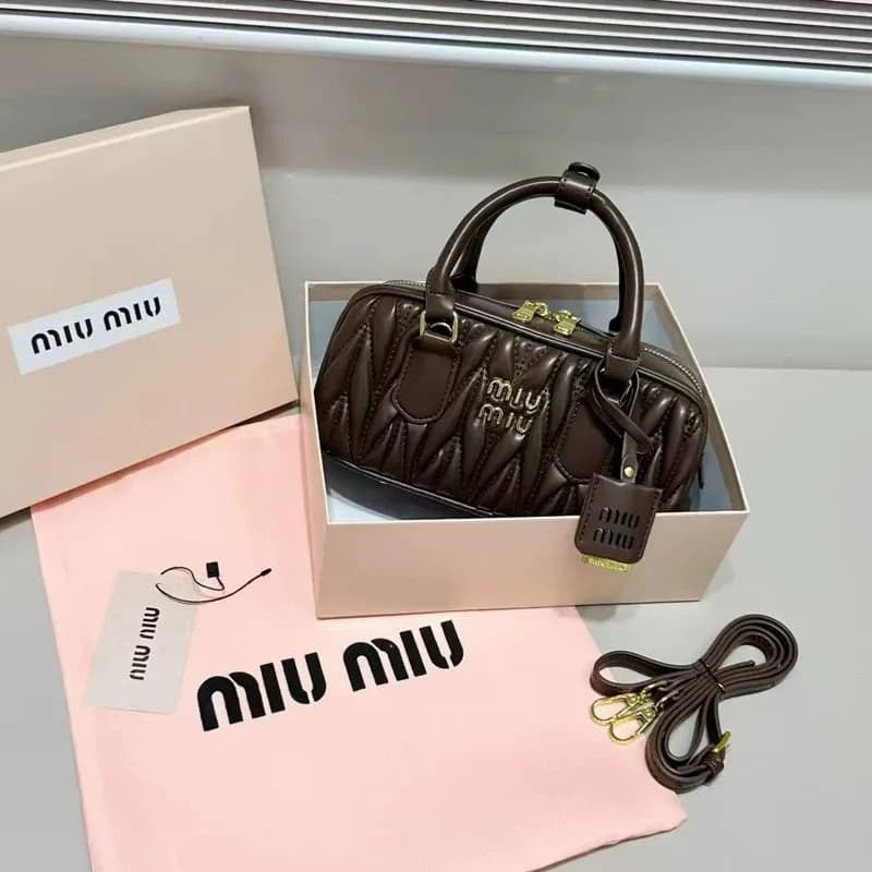 Miu Miu Matelassé Bowling Bag Quilted Leather