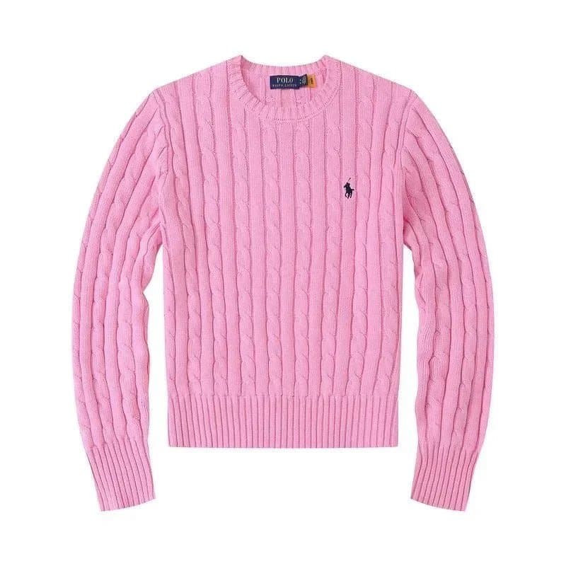 Polo Ralph Lauren Cable Knit Sweater Mint Blue — 8501女款圆领粉色
