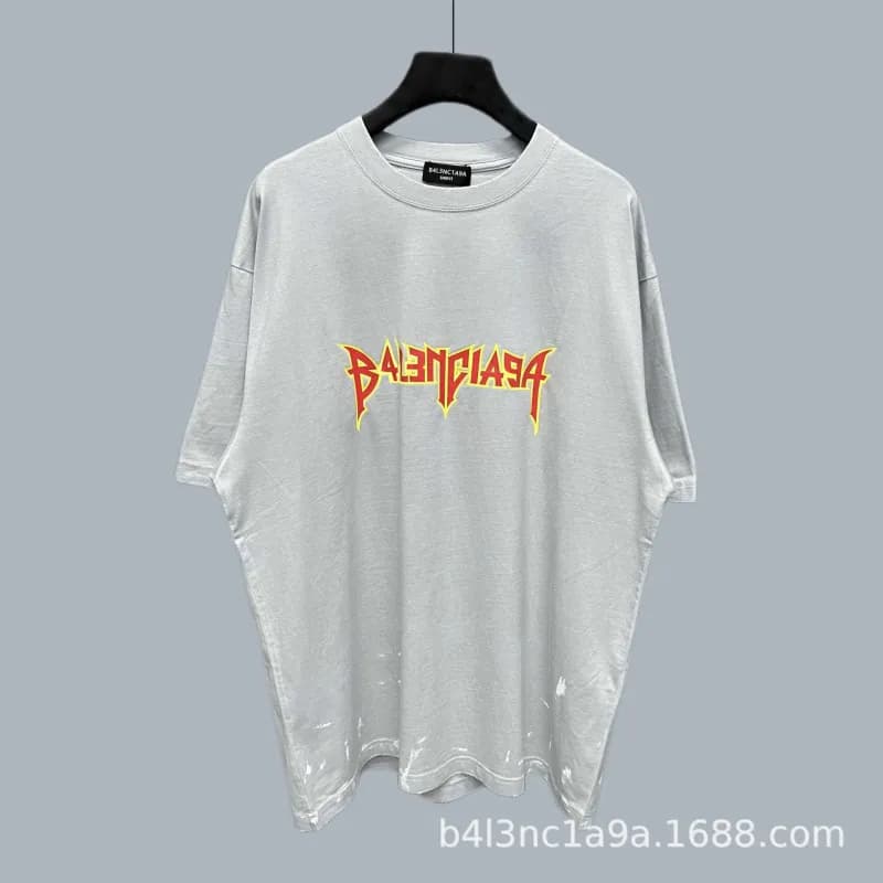 Balenciaga Logo T-Shirt Inverted Logo — 款式2(灰白)