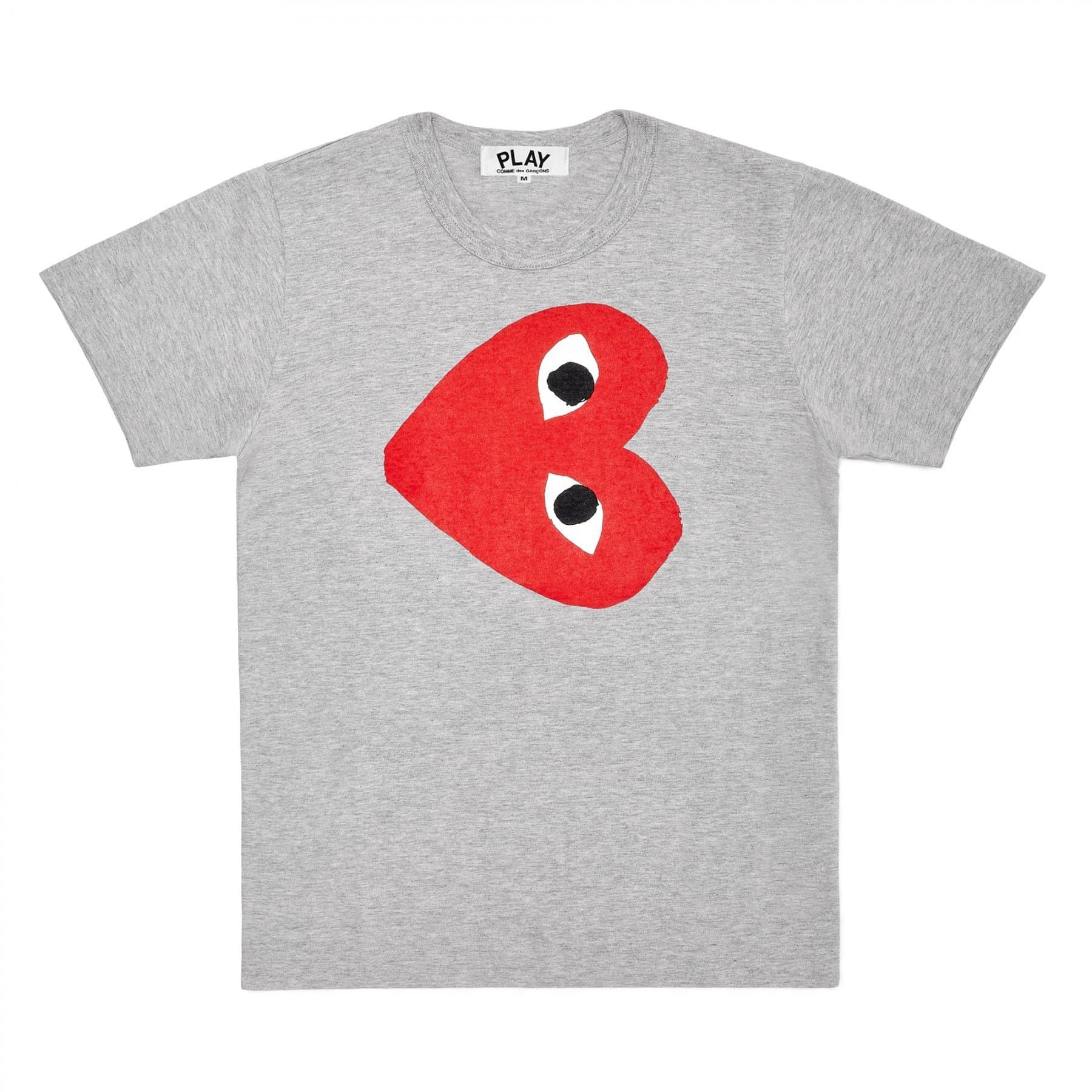 Comme des Garçons Heart Tee Red Heart — 灰色倒心