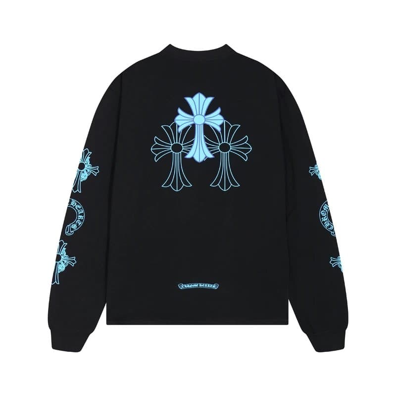Chrome Hearts Long Sleeve Tee Multi-Logo Sleeve — K8018黑