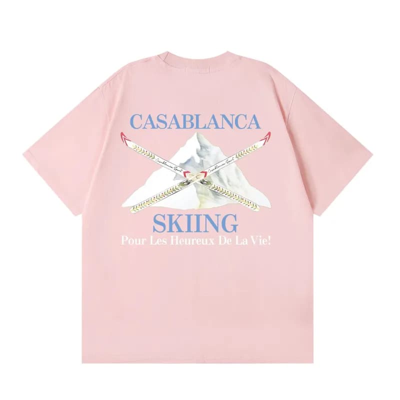 Casablanca Graphic Tee Casa Blanca Column Print — C135 powder