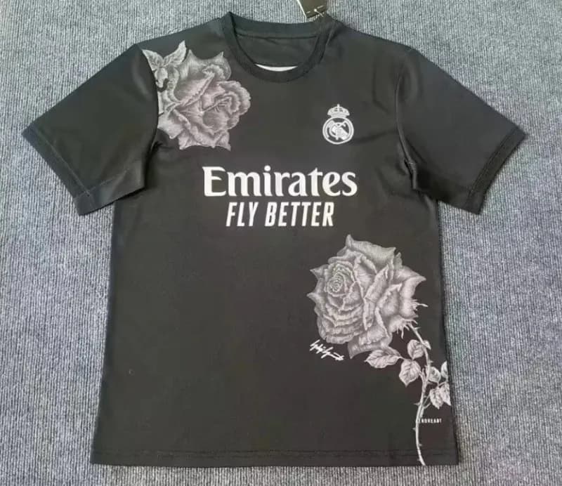 Adidas Real Madrid Training Set Emirates Fly Better — 颜色-2425.皇马Y3.黑色玫瑰;尺码-L